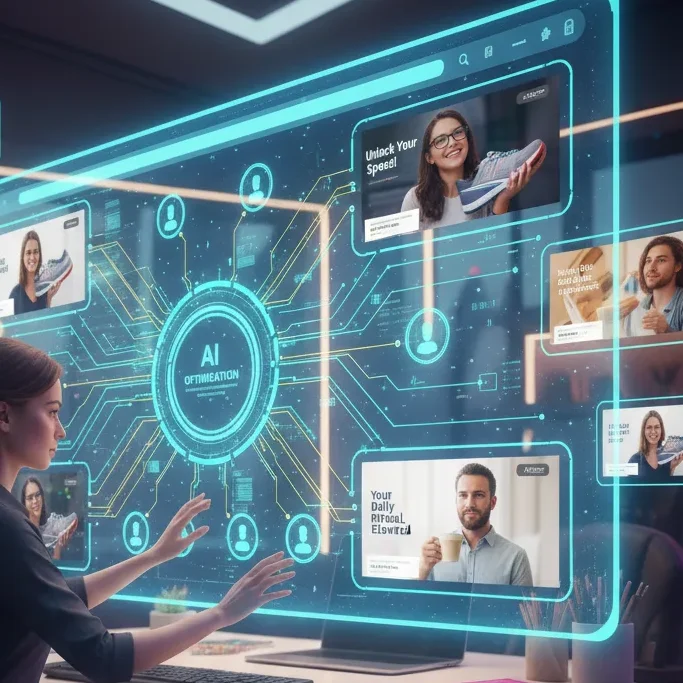 AI system delivering personalized ads and product recommendations to customers